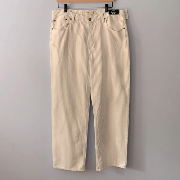Abercrombie & Fitch size 33 16 R curve love the loose high rise jeans white blue - Picture 4 of 12